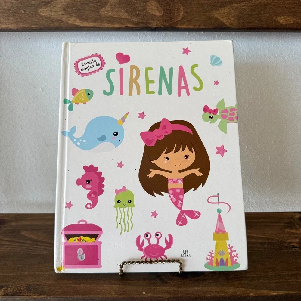 Escuela Magica de Sirenas Hardcover Spanish Activity Book Stories Puzzles Libsa